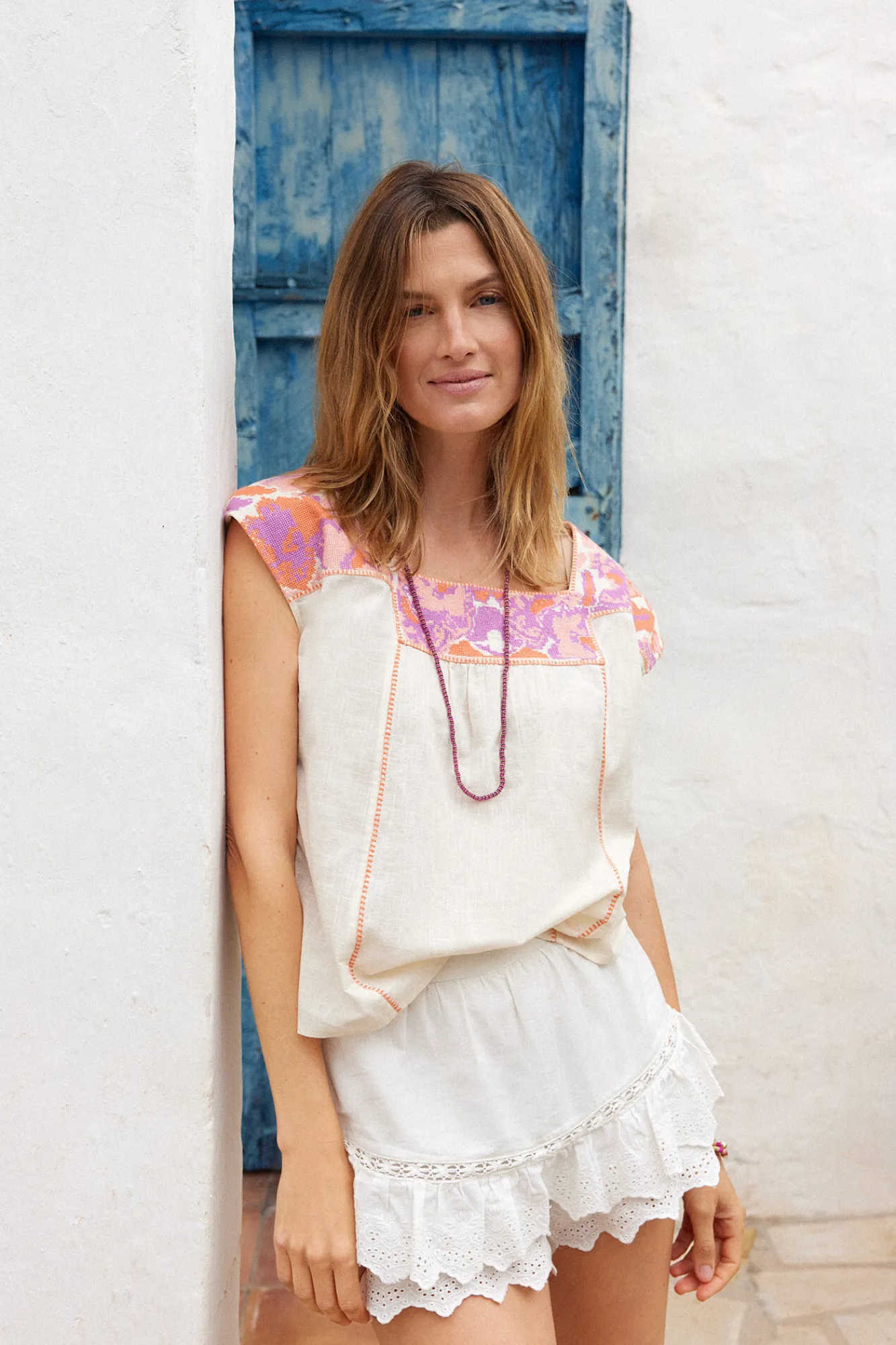 Irena. Blusa De Algodon Bordada^Hoss Intropia Cheap