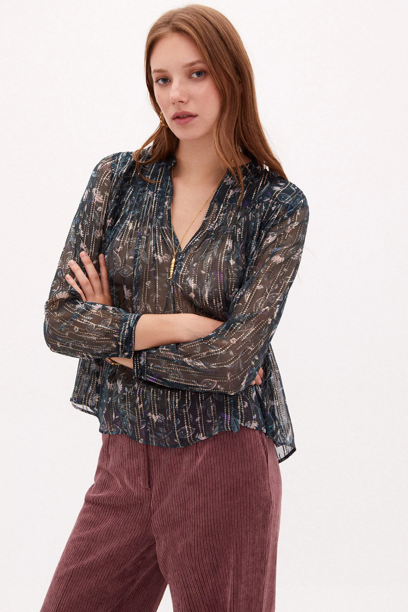 Irina Blusa Estampada Con Lurex^Hoss Intropia Hot