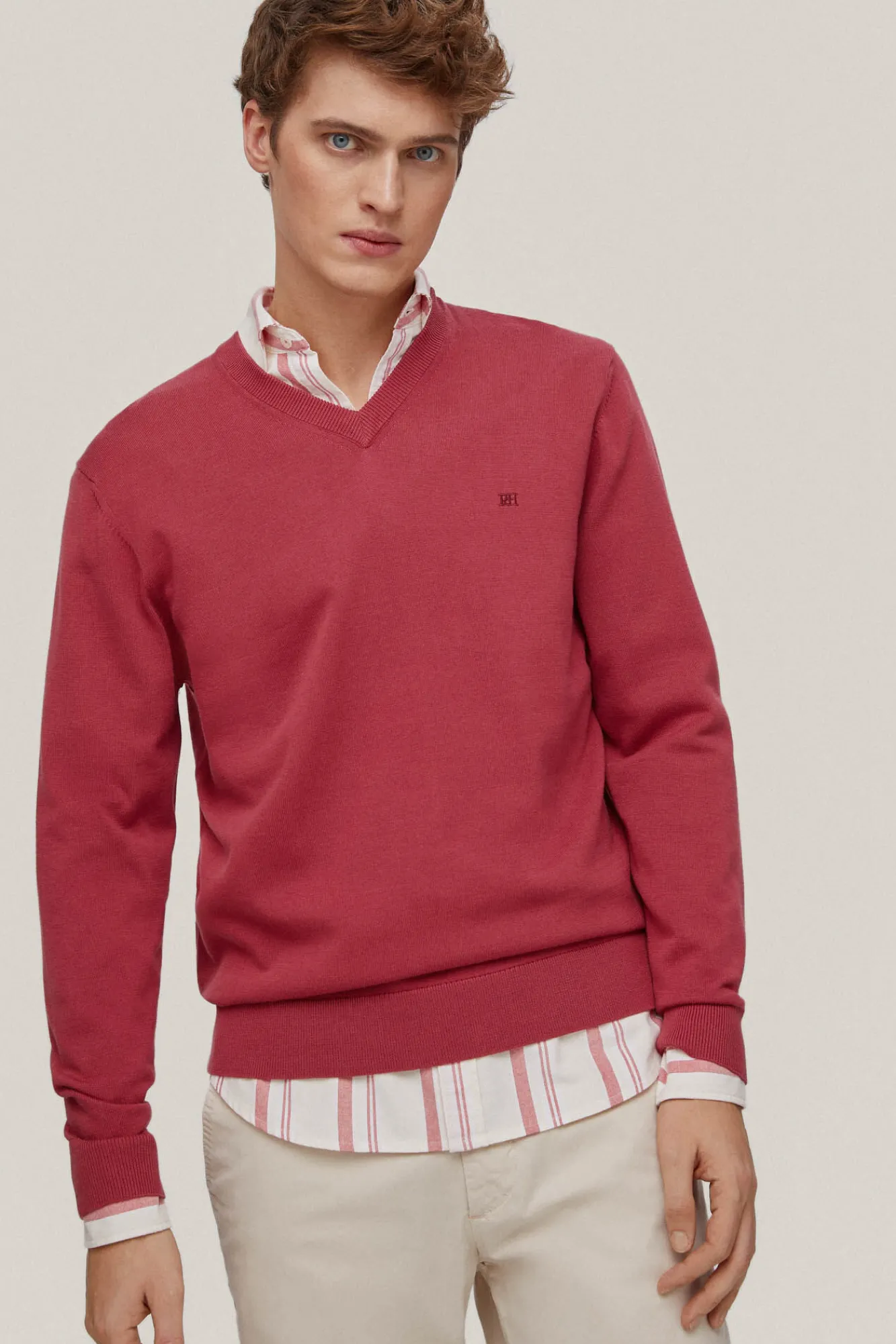Jersey Algodon Cuello Pico Basico^Pedro del Hierro Best