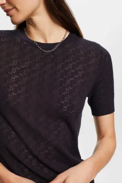 Jersey Entallado Monocolor Con Lino^Esprit Discount