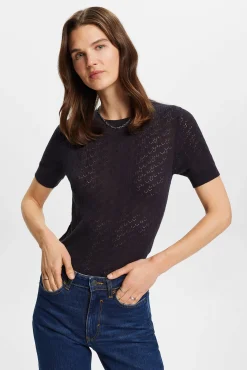 Jersey Entallado Monocolor Con Lino^Esprit Discount