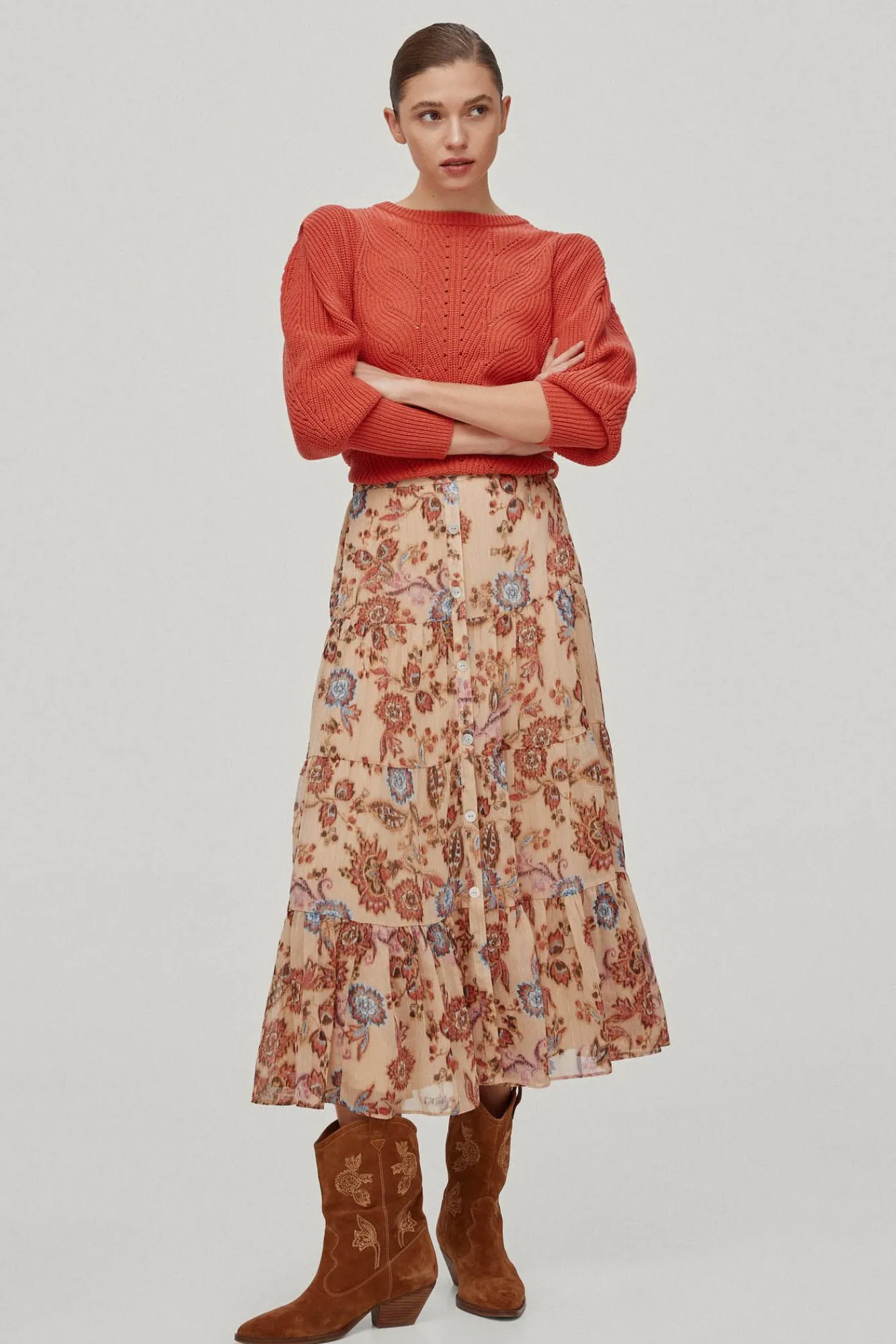 Jersey Manga Abullonada Con Efecto Hombrera^Pedro del Hierro Store