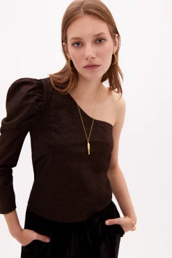 Joanne Camiseta Asimetrica Con Lurex^Hoss Intropia Best Sale