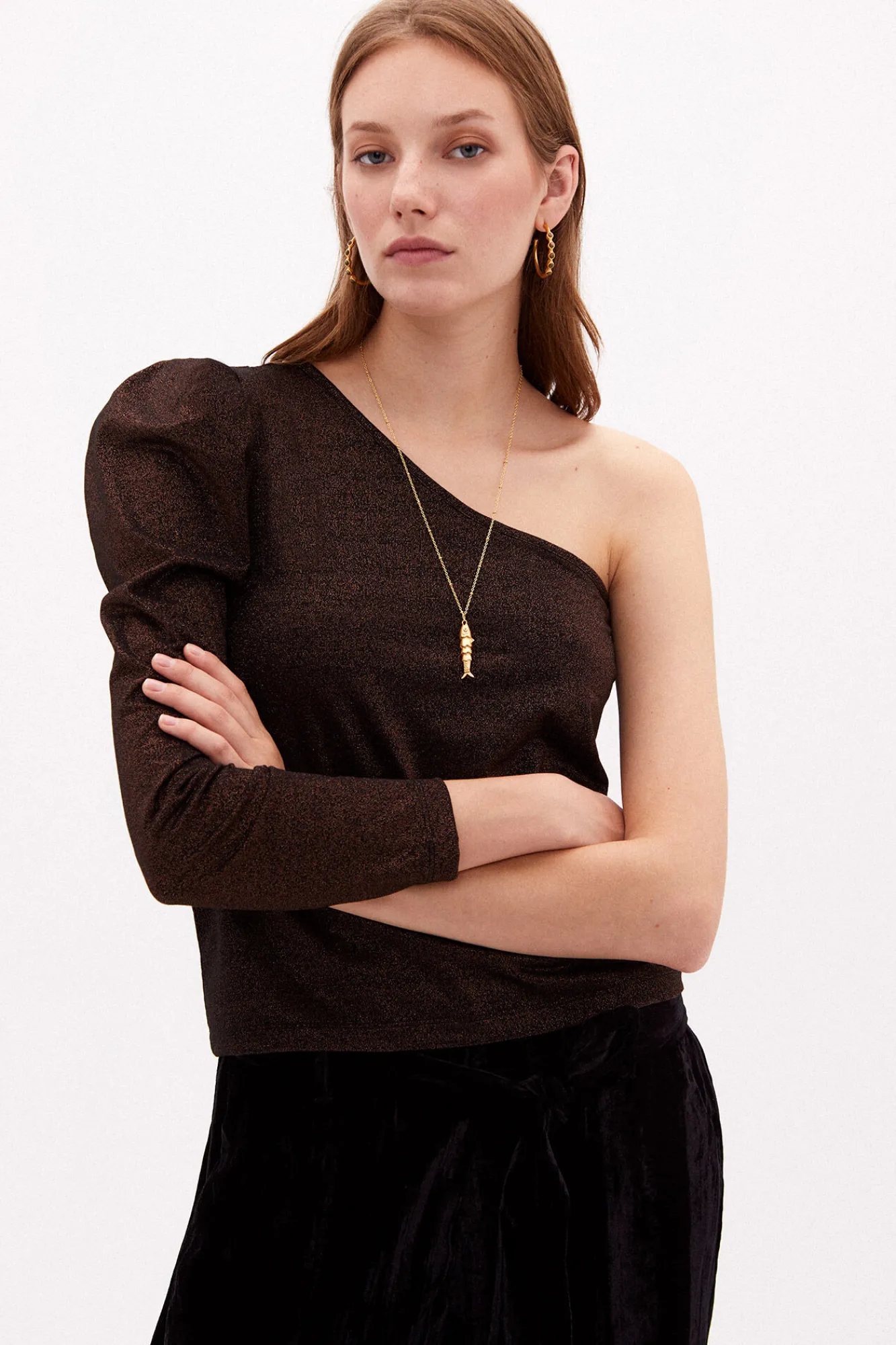 Joanne Camiseta Asimetrica Con Lurex^Hoss Intropia Best Sale