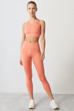 Leggings Crop Coral 4D Stretch^Dash and Stars Flash Sale