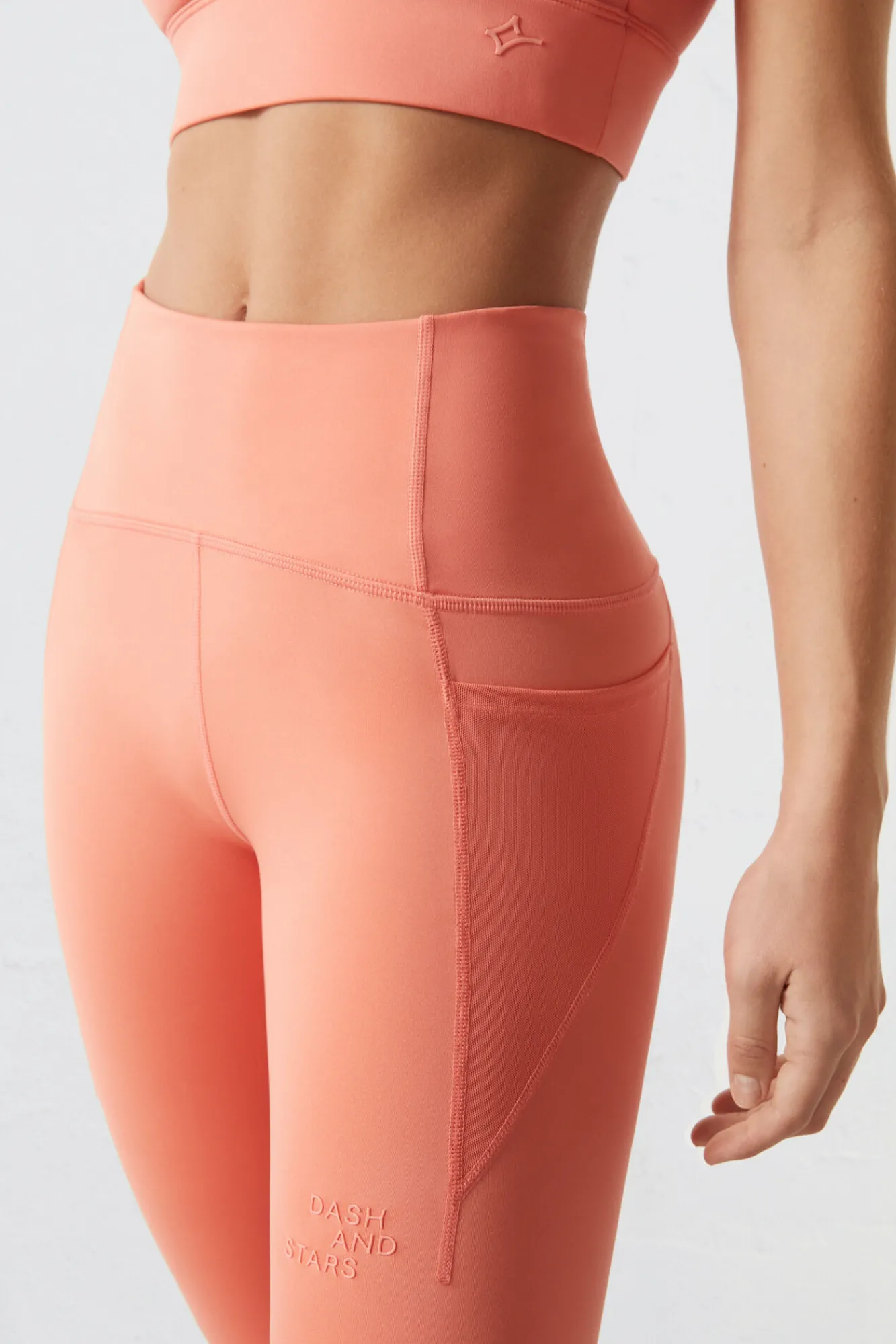 Leggings Crop Coral 4D Stretch^Dash and Stars Flash Sale