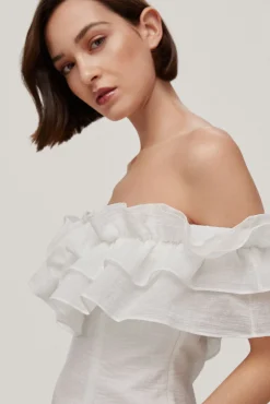 Luli. Top Off Shoulders Con Volantes^TFP by Tamara Falco Sale
