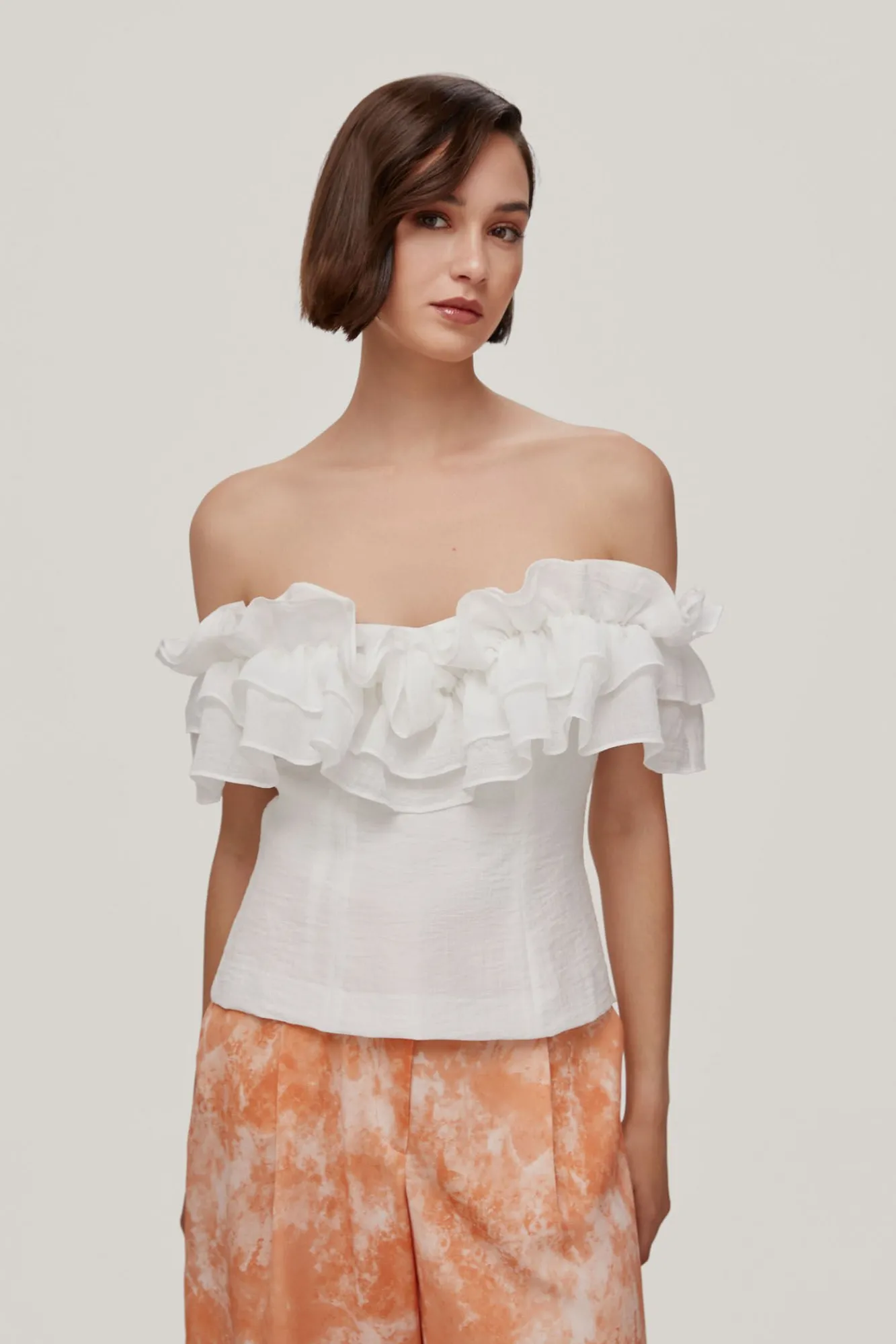 Luli. Top Off Shoulders Con Volantes^TFP by Tamara Falco Sale