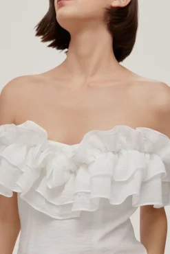 Luli. Top Off Shoulders Con Volantes^TFP by Tamara Falco Sale