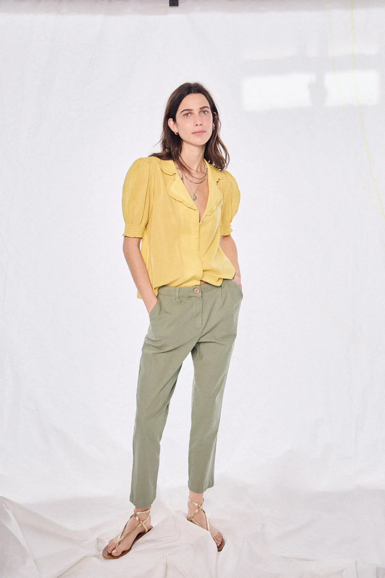 Mamiri Pantalon Pitillo En Mezcla Lino^Hoss Intropia Cheap