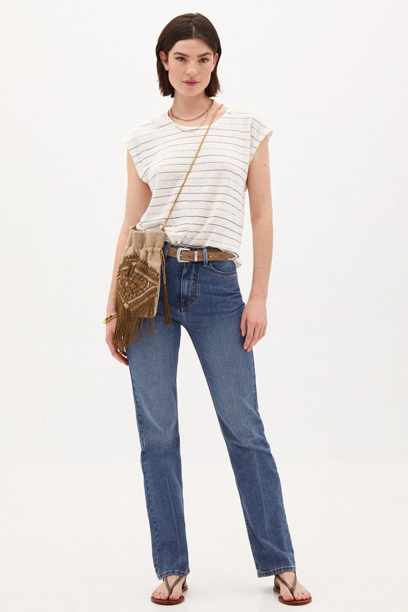 Margot Camiseta De Lino Rayas^Hoss Intropia Store