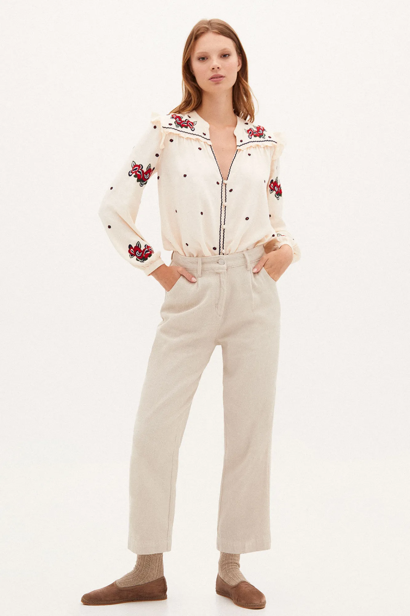 Marina Blusa Fluida Con Bordados^Hoss Intropia Shop