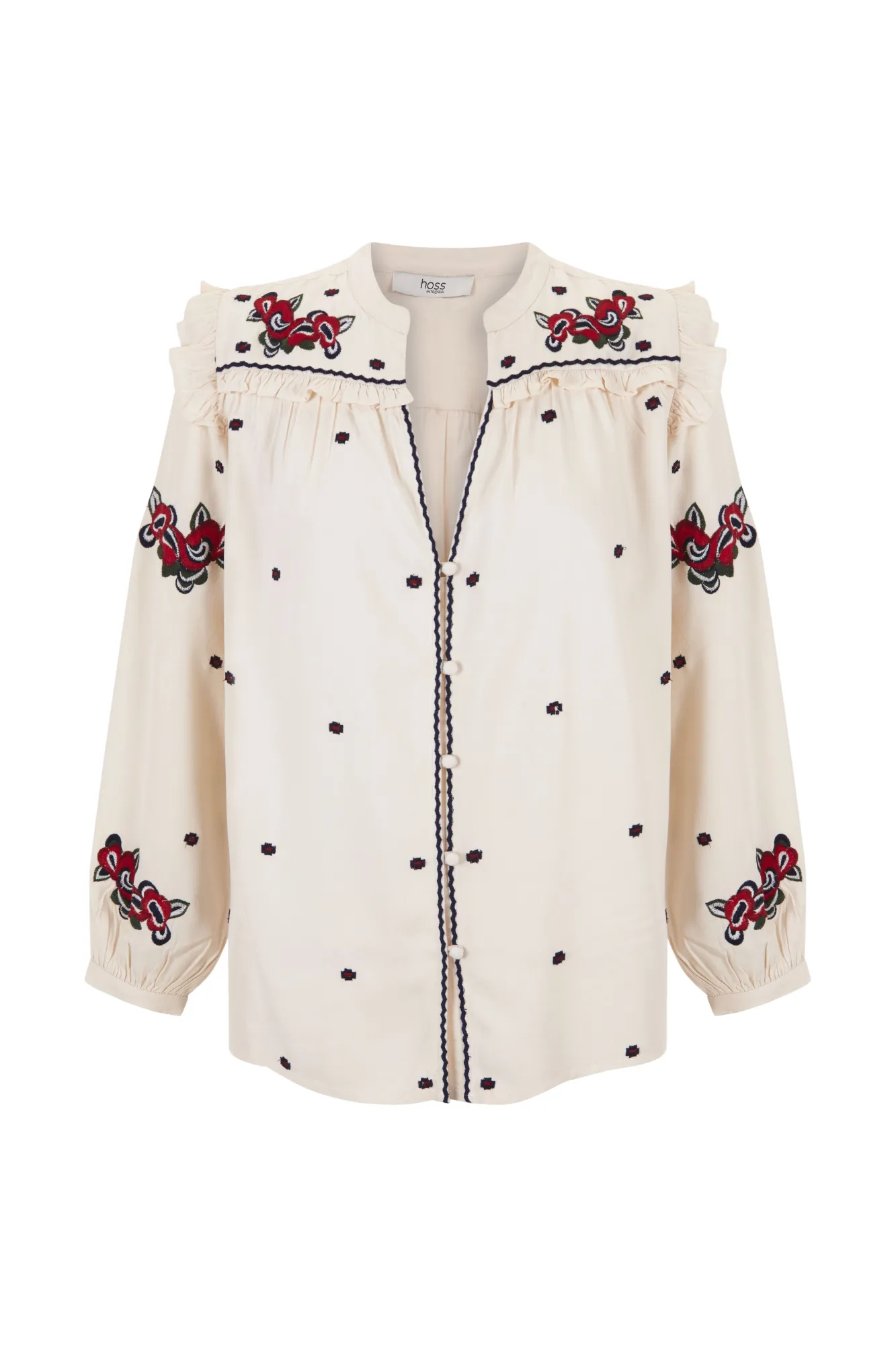 Marina Blusa Fluida Con Bordados^Hoss Intropia Shop