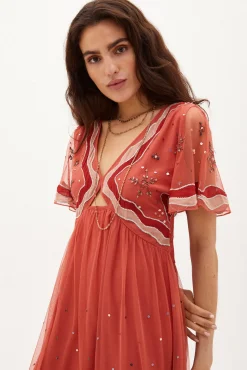 Nuria Vestido Midi Bordado^Hoss Intropia Fashion