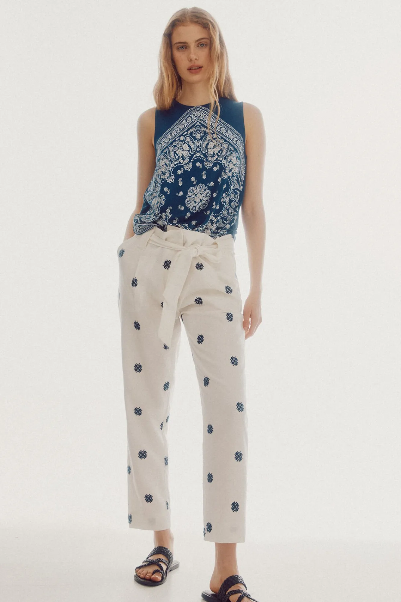 Pantalon Con Bordados^Slowlove Clearance