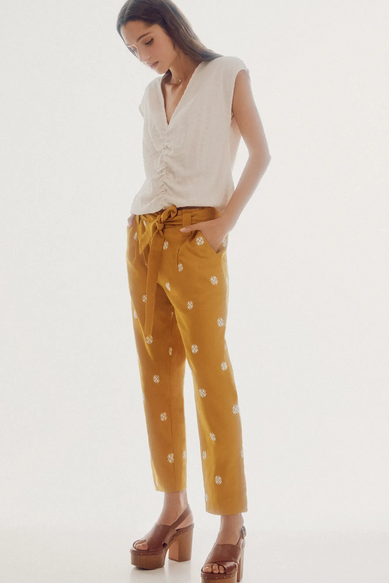 Pantalon Con Bordados^Slowlove Cheap