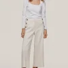 Pantalon Cropped Culotte Con Botones^Pedro del Hierro New