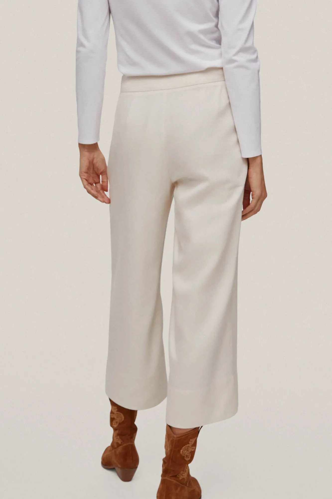 Pantalon Cropped Culotte Con Botones^Pedro del Hierro New