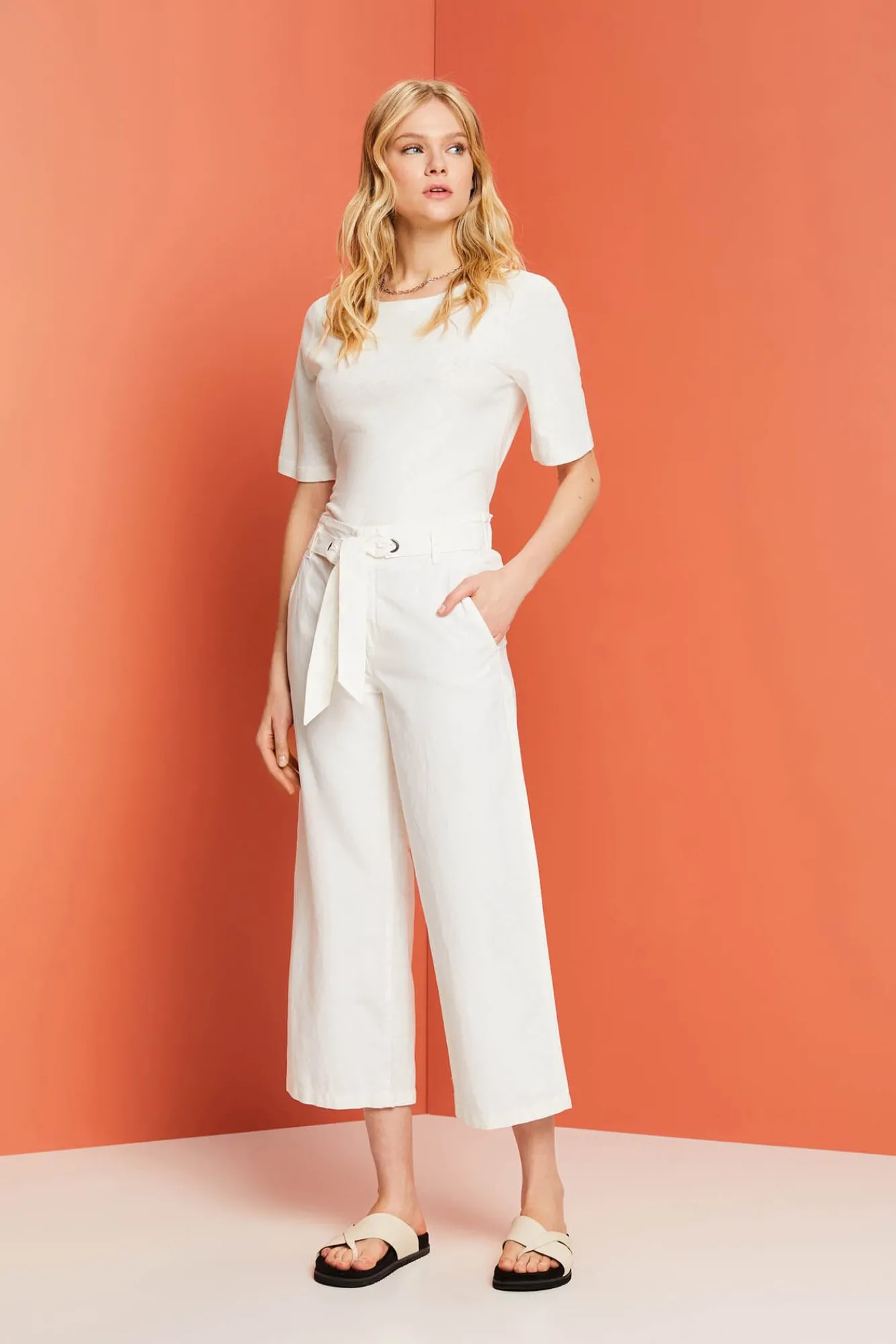 Pantalon Culotte Con Lino^Esprit Flash Sale