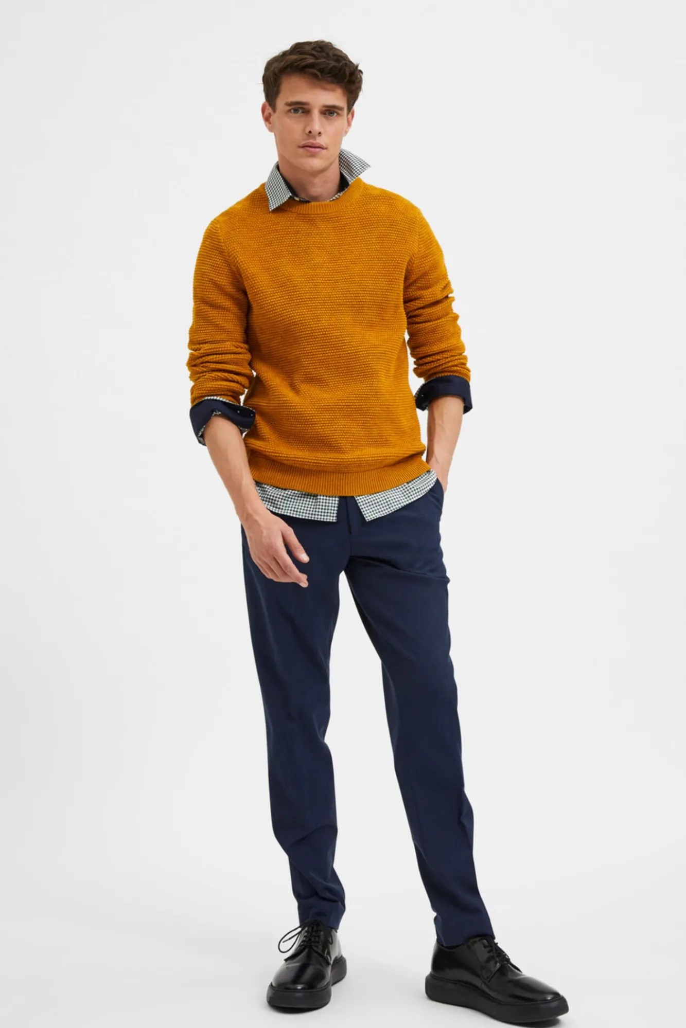 Pantalon Slim Fit Estructura^Selected Best Sale