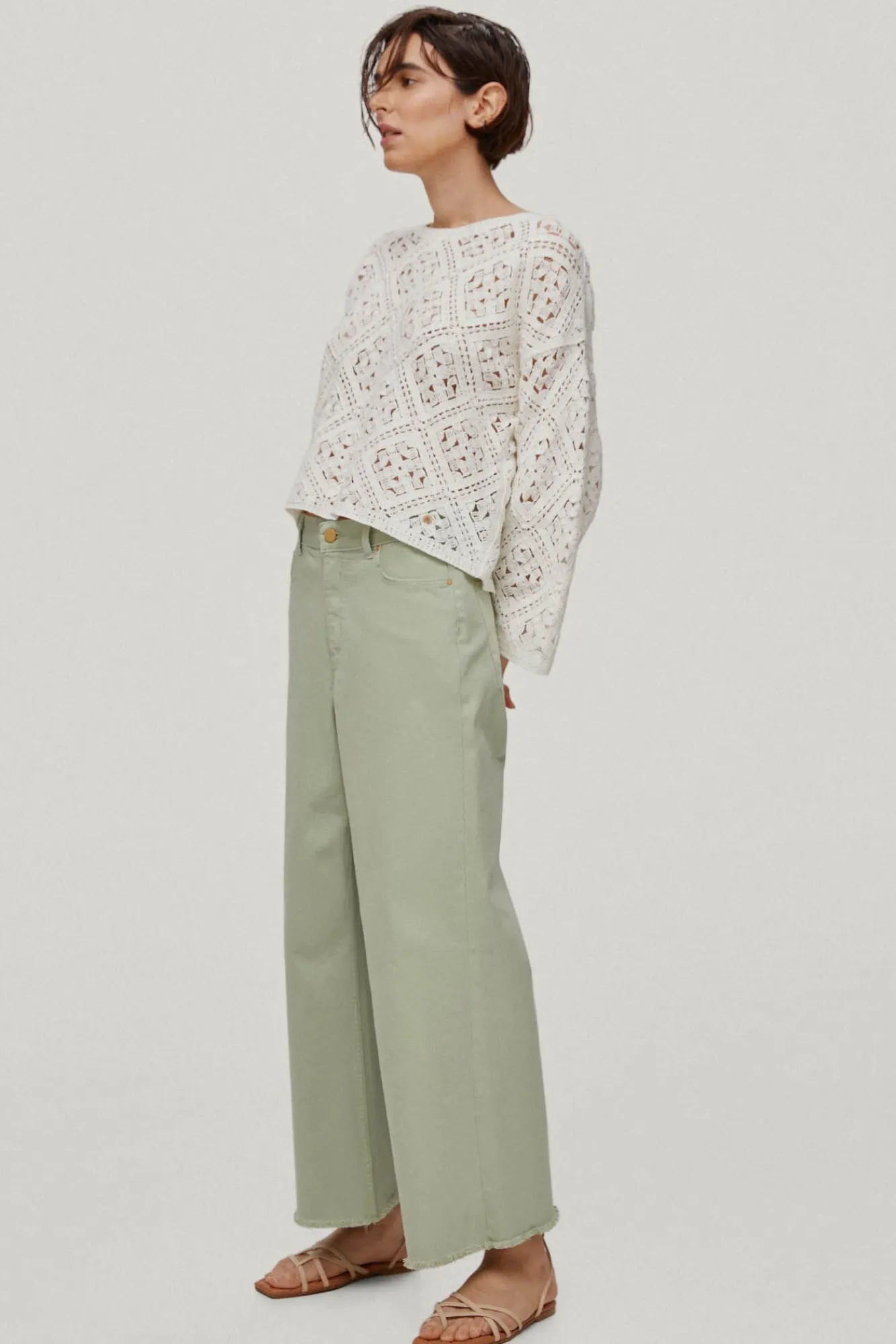 Pantalon Vaquero 5 Bolsillos Wide Leg Cropped^Pedro del Hierro Discount