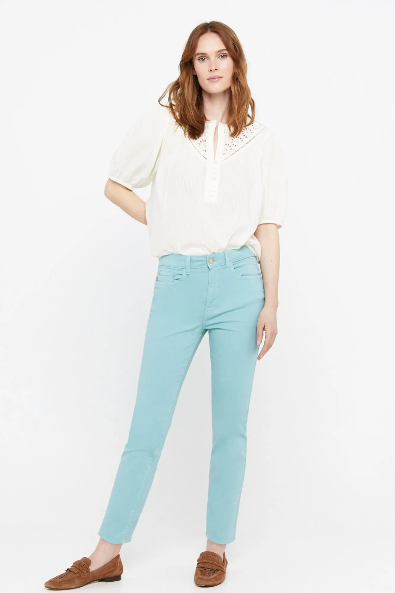Pantalon Vaquero 5 Bolsillos Fit Crop^Cortefiel Fashion