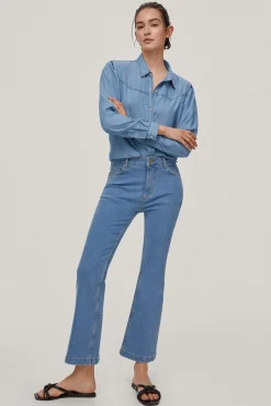 Pantalon Vaquero 5 Bolsillos Flare Fit Cropped^Pedro del Hierro Clearance