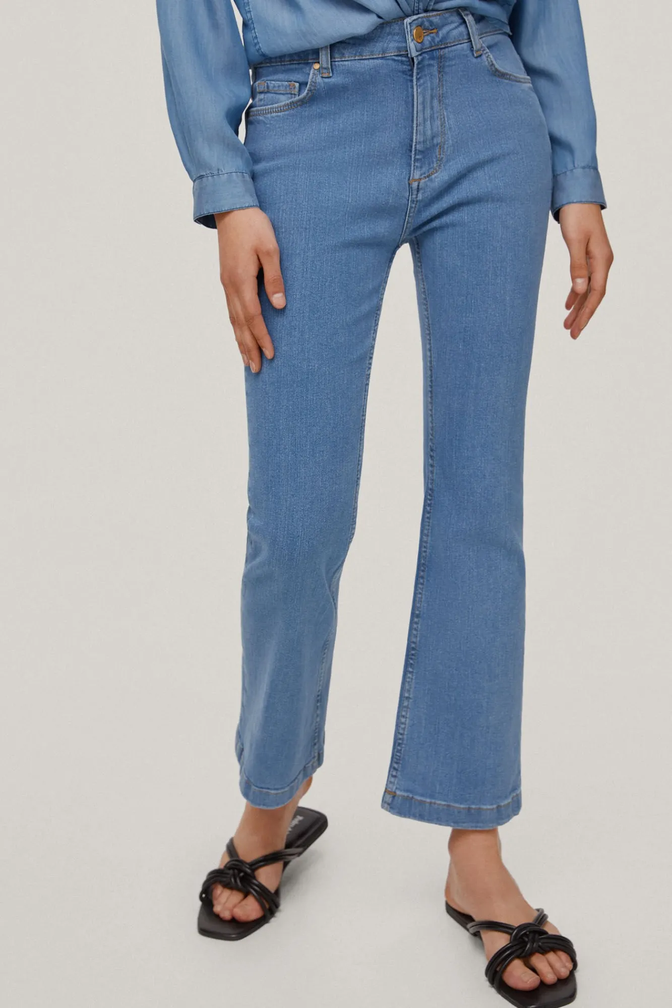 Pantalon Vaquero 5 Bolsillos Flare Fit Cropped^Pedro del Hierro Clearance