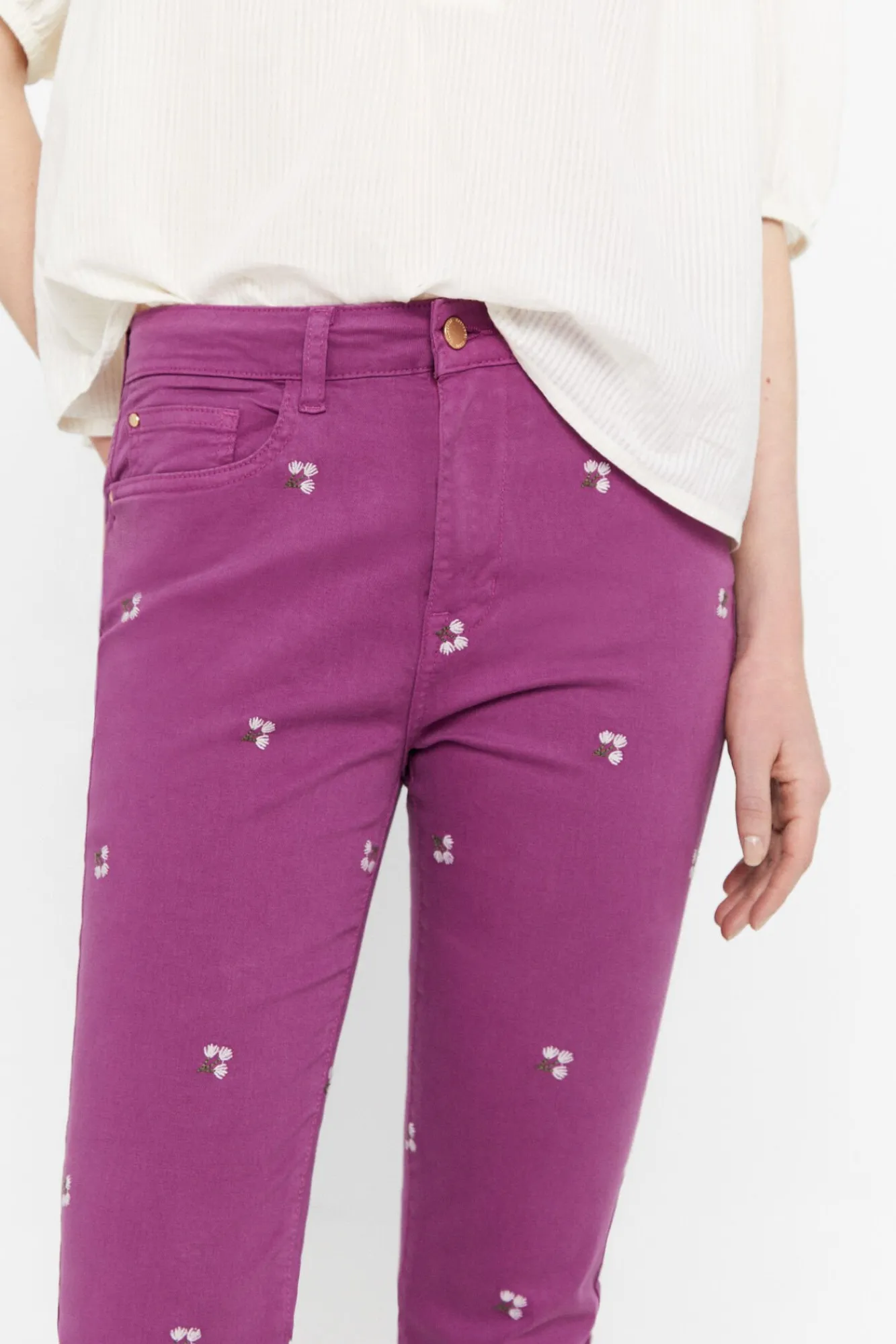 Pantalon Vaquero 5 Bolsillos Fit Crop^Cortefiel Hot