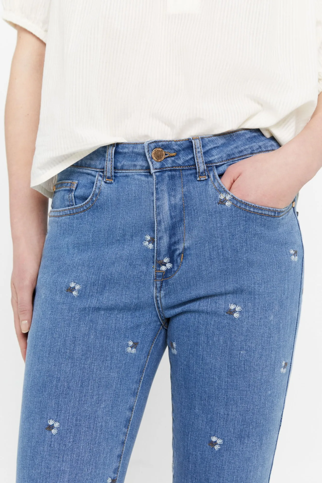 Pantalon Vaquero 5 Bolsillos Fit Crop^Cortefiel Clearance