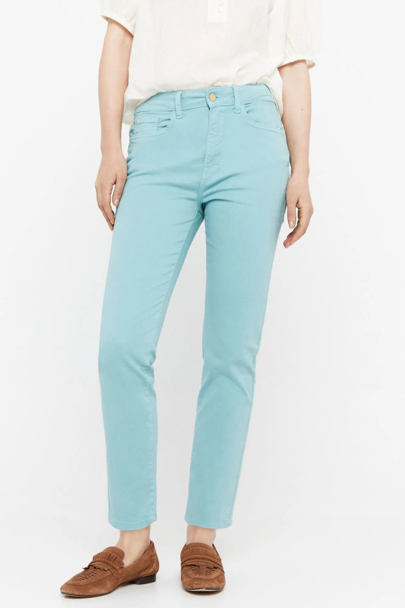 Pantalon Vaquero 5 Bolsillos Fit Crop^Cortefiel Fashion