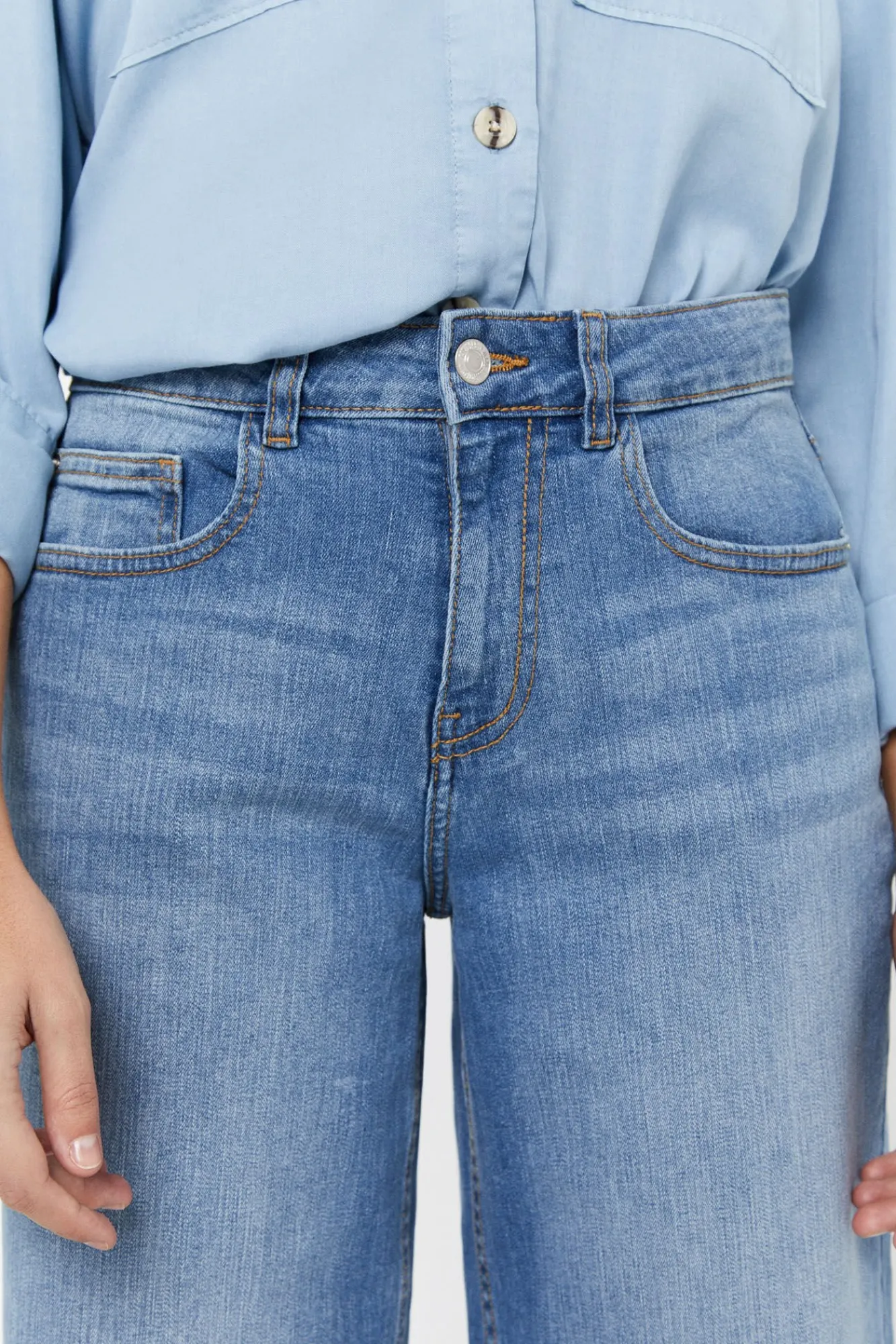 Pantalon Vaquero 5 Bolsillos Fit Palazzo^Cortefiel Store