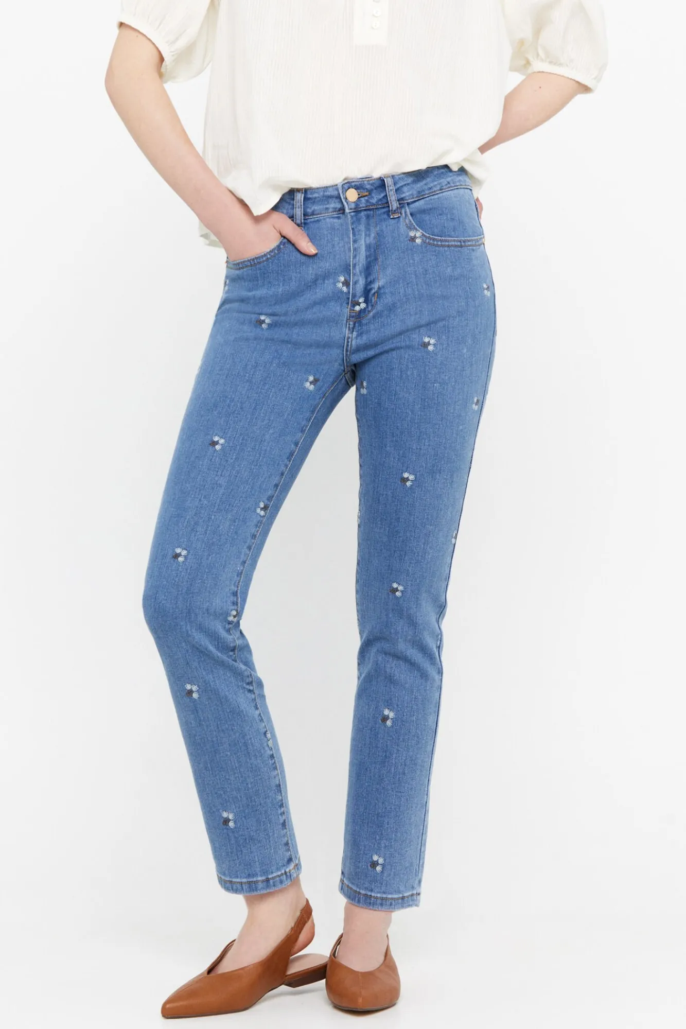Pantalon Vaquero 5 Bolsillos Fit Crop^Cortefiel Clearance