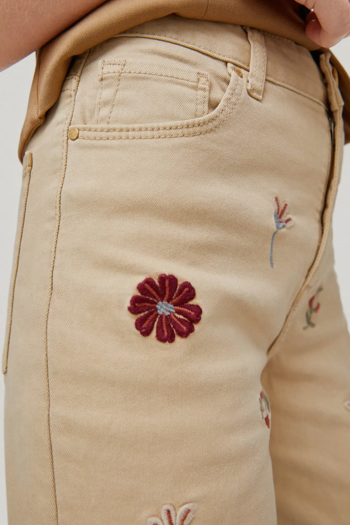 Pantalon Vaquero 5 Bolsillos Leg Flare Cropped Bordado^Pedro del Hierro Flash Sale