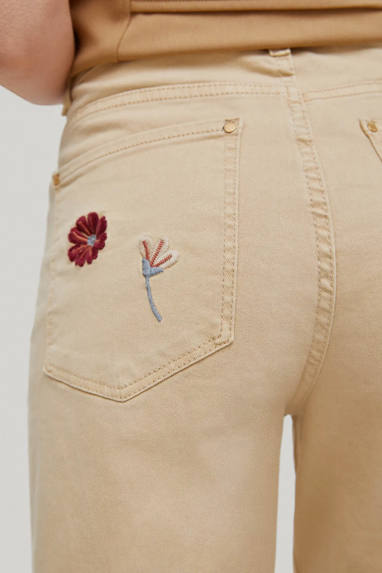 Pantalon Vaquero 5 Bolsillos Leg Flare Cropped Bordado^Pedro del Hierro Flash Sale