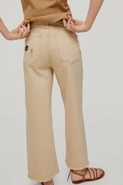Pantalon Vaquero 5 Bolsillos Leg Flare Cropped Bordado^Pedro del Hierro Flash Sale