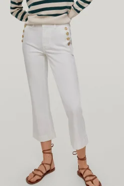Pantalon Vaquero Botones Straight Fit Cropped^Pedro del Hierro Hot