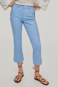 Pantalon Vaquero Botones Straight Fit Cropped^Pedro del Hierro Sale