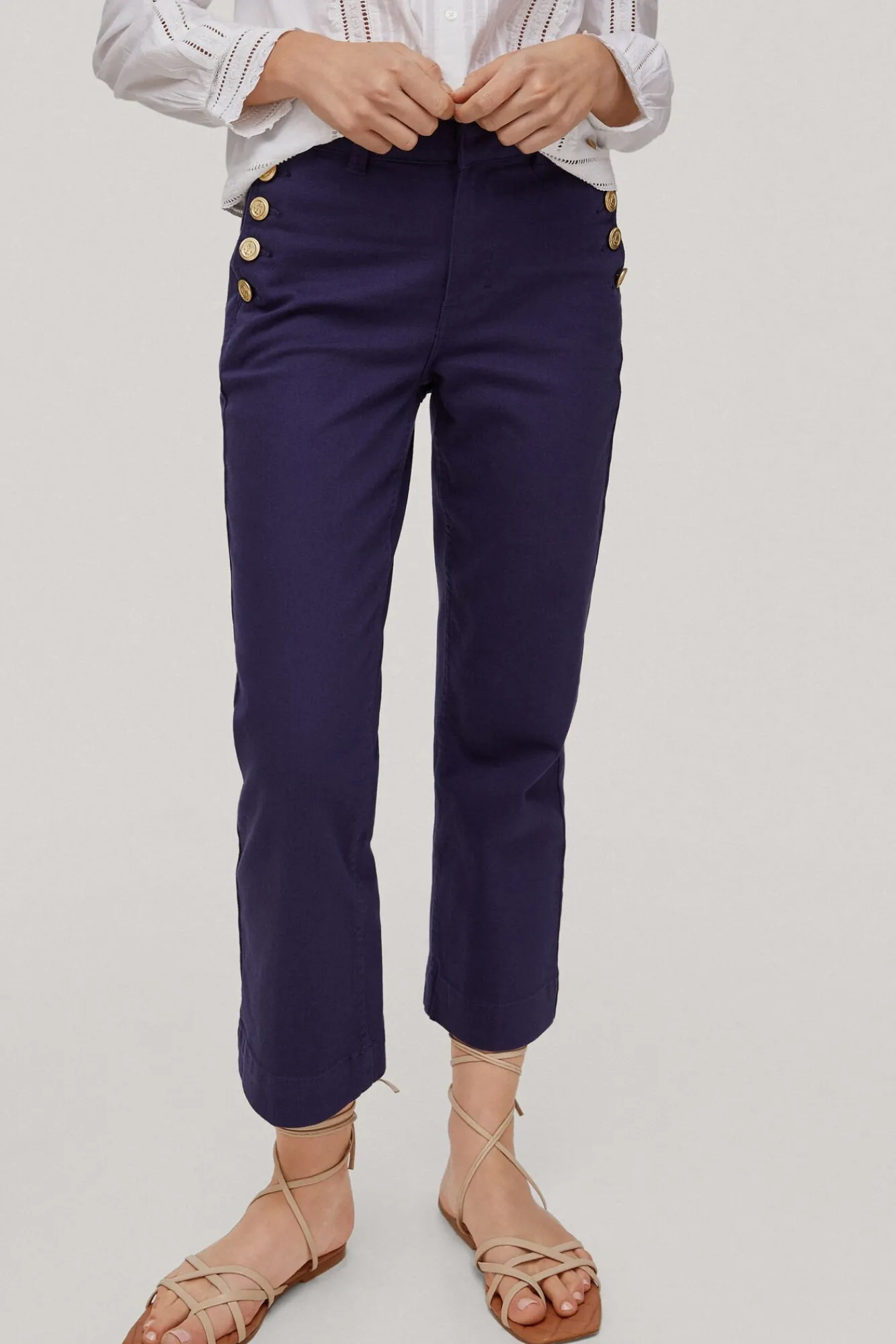 Pantalon Vaquero Botones Straight Fit Cropped^Pedro del Hierro Online