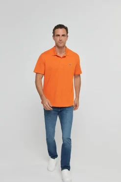 Polo Con Bordado De Cocodrilo Pespunteado^Lacoste Cheap
