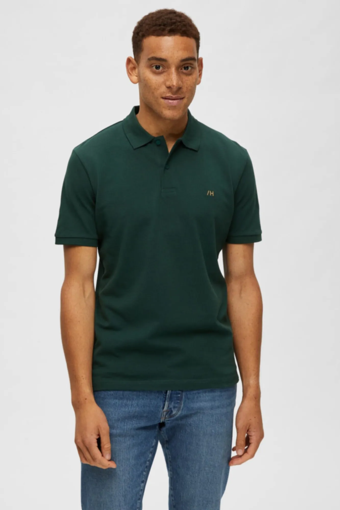 Polo De Algodon Organico Con Logo Bordado^Selected Cheap