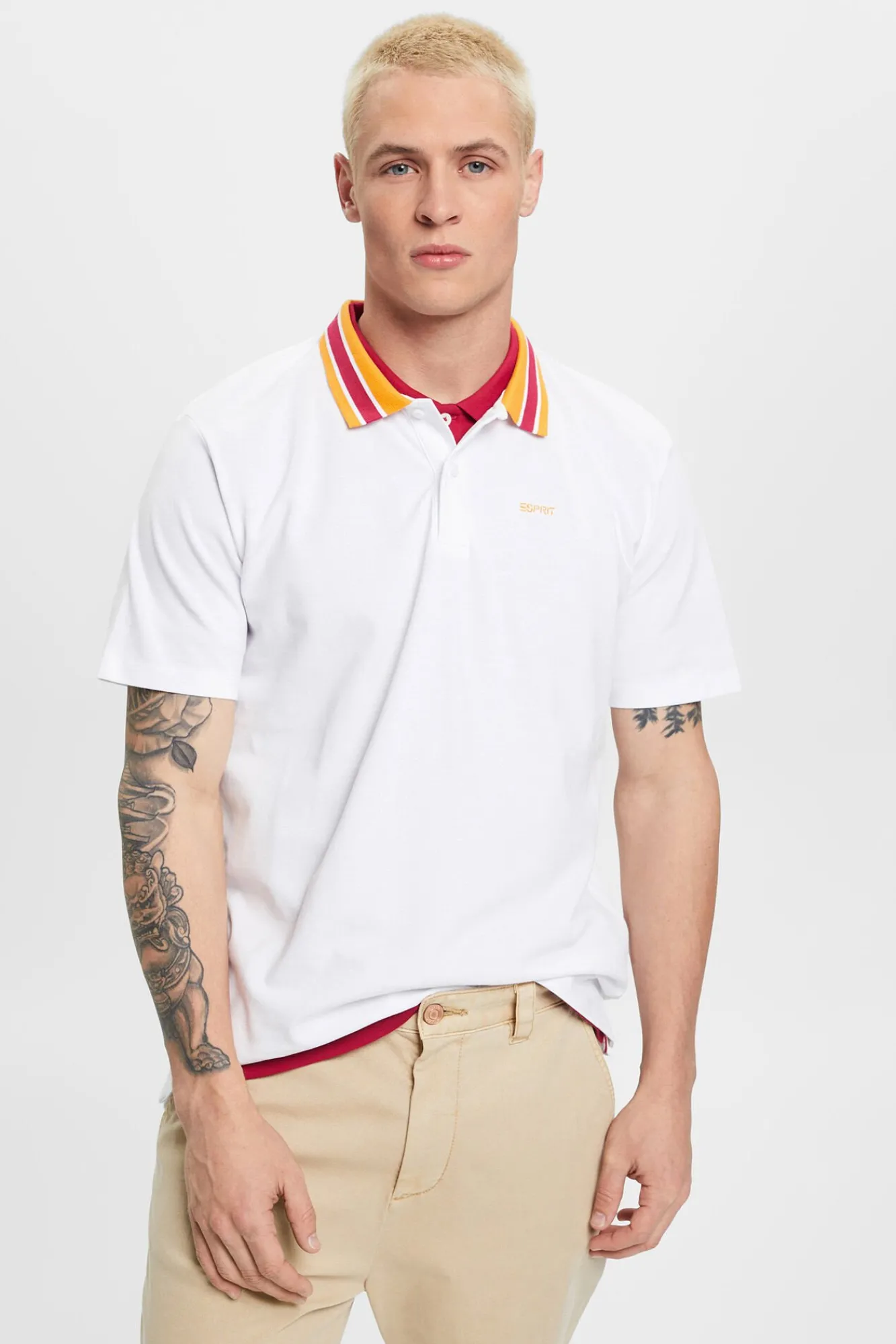 Polo Liso Manga Corta Algodon^Esprit Fashion