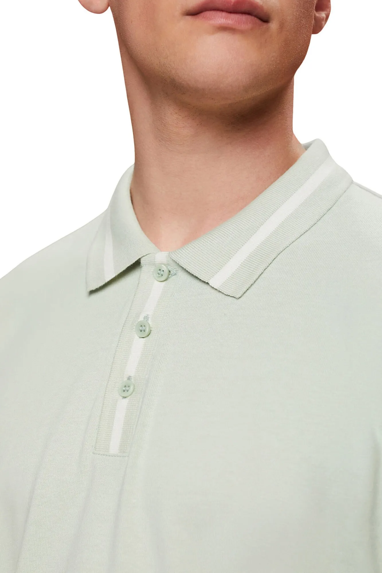 Polo Liso Regular Fit Con Lino^Esprit Shop