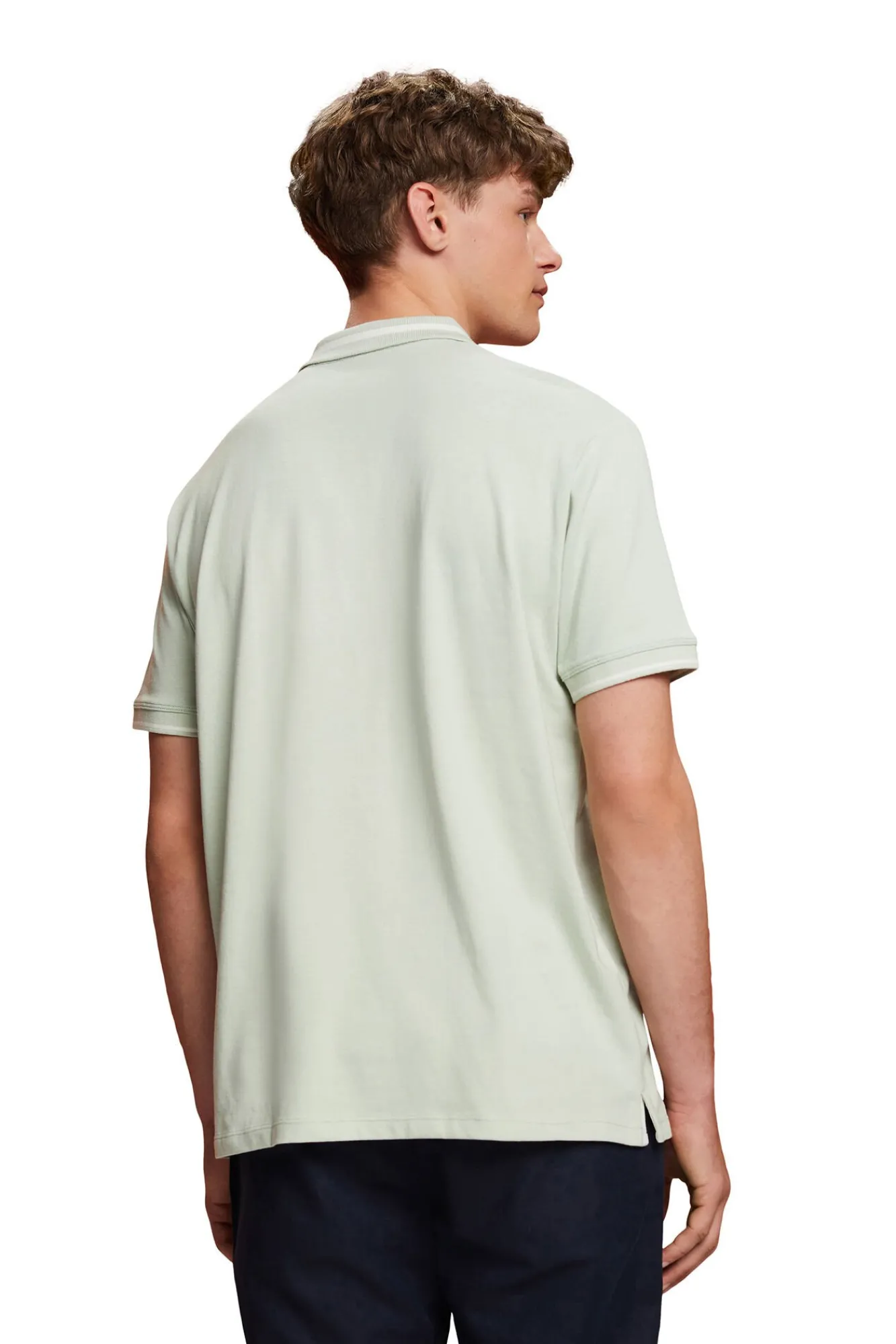 Polo Liso Regular Fit Con Lino^Esprit Shop
