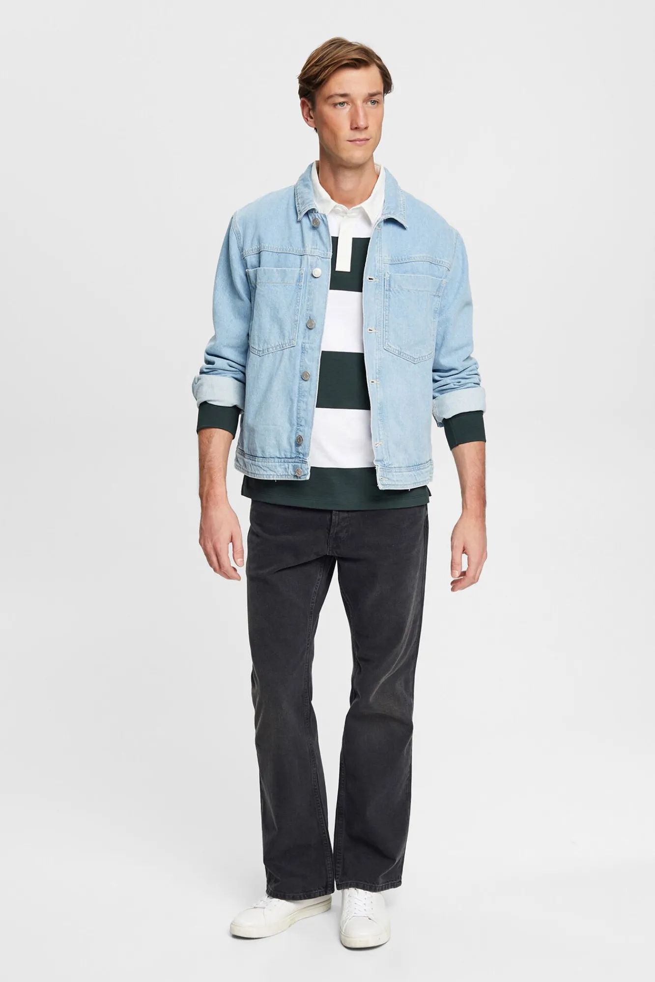 Polo Manga Larga Color Block^Esprit Discount