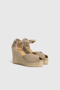 Sandalia Con Cuna Bianca Lona^Castaner Store