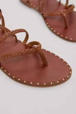 Sandalia Esclava De Piel Trenzada Con Tachuelas^Pedro del Hierro Discount
