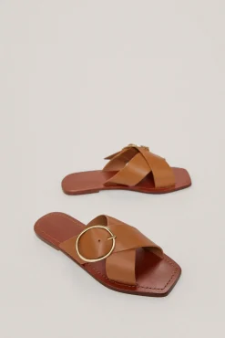 Sandalia Plana De Piel Con Hebilla^Pedro del Hierro Shop