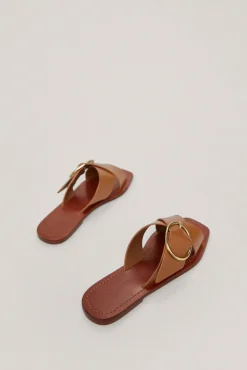 Sandalia Plana De Piel Con Hebilla^Pedro del Hierro Shop