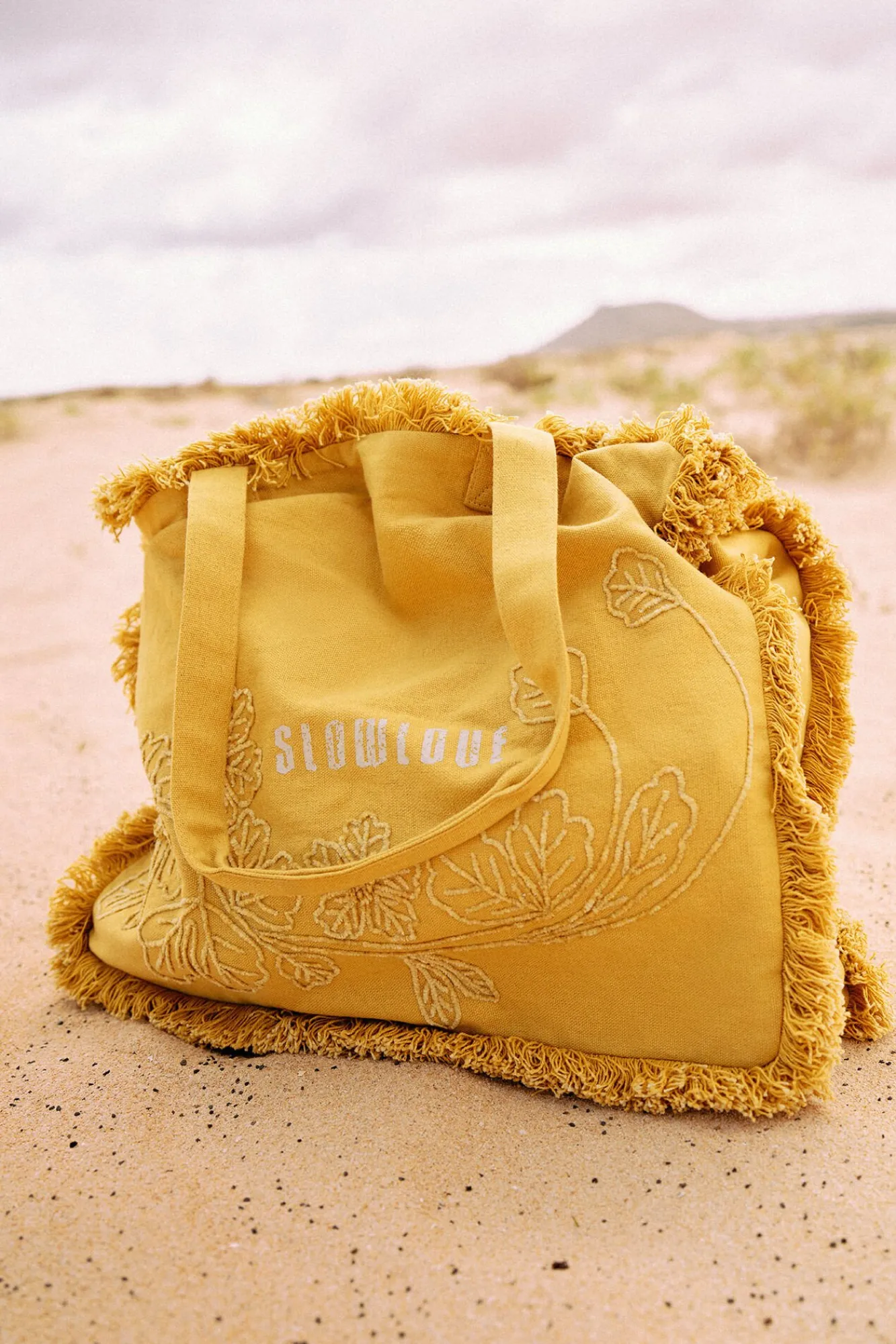 Shopper Bordado Flores Desflecado^Slowlove Online